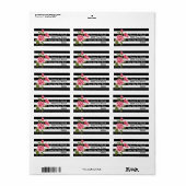 Chic Stripes et Étiquette de adresse Rose (Feuille entière)