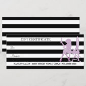 Chic Stripes Paars Girl Salon Gift Certificate (Voorkant / Achterkant)