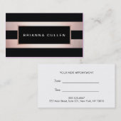 Chic Stripes Roos Gold Salon Appointinder Afsprakenkaartje (Voorkant / Achterkant)