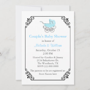 Chic Style Couple's Baby shower Kaart