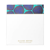 Chic Stylish Bold Navy Turquoise Pattern Notitieblok (Voorkant)