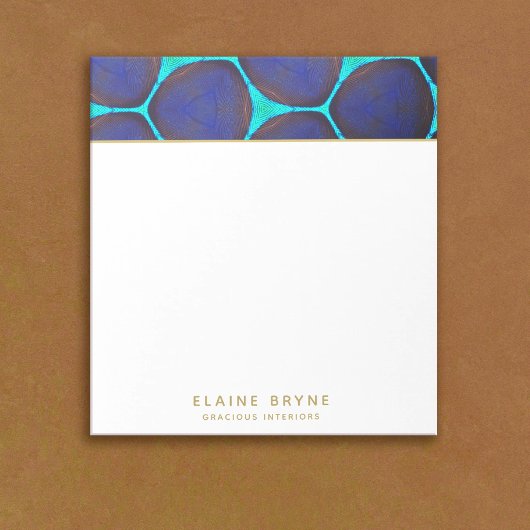 Chic Stylish Bold Navy Turquoise Pattern Notitieblok