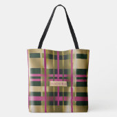 Chic & Stylish Fuchsia Green Pset Personalized Draagtas (Achterkant)