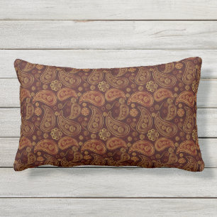 Chic Stylish Gold en Bronze Paisley Pattern Buitenkussen