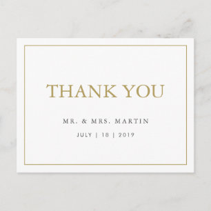 Chic Stylish Gold & White Custom Weddenschap Harte Briefkaart