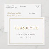 Chic Stylish Gold & White Custom Weddenschap Harte Briefkaart (Voorkant / Achterkant)