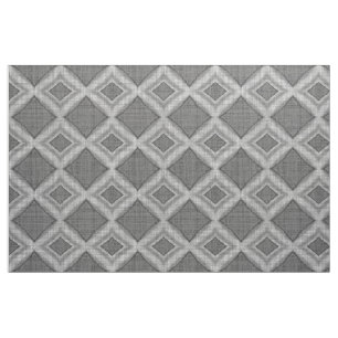 Chic Stylish Gray Faux Batik Linen Squares Patroon Stof