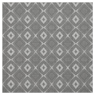 Chic Stylish Gray Faux Batik Linen Squares Patroon Stof