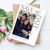 Chic Stylish Mod Photo Save the Date 2 Kaart