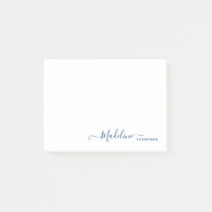 Chic Stylish Modern Girly Script Navy Blue Post-it® Notes