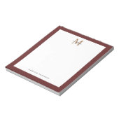 Chic Stylish Script Tweed Red Gold Monogram Notitieblok (Gedraaid)