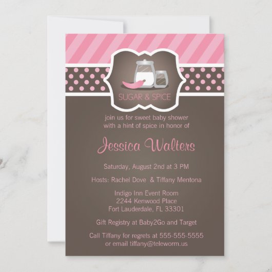 Chic Sucre et épice Baby Shower Invitations 2 (Devant)