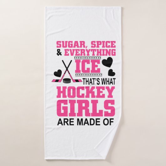 chic sucre et épices filles hockey sur glace (Serviette de bain)