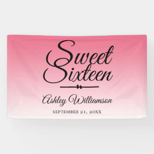 Chic Summer Pink Ombre Sweet 16 16th Birthday Spandoek