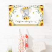 Chic Summer Sunflower Elephant & bijen Baby shower Spandoek (Insitu)