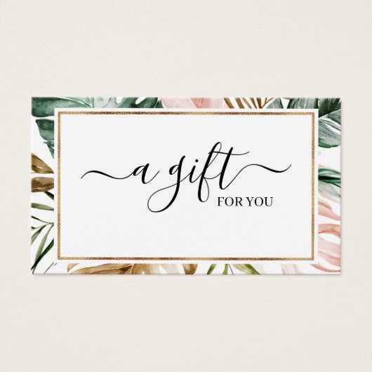 Chic Summer Tropical Feuille carte cadeau certific (Devant)