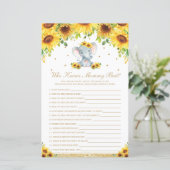 Chic Sunflower Elephant die mama het beste spel ke (Staand voorkant)