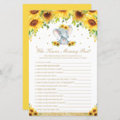 Chic Sunflower Elephant die mama het beste spel ke (Voorkant / Achterkant)