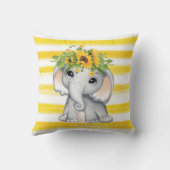 Chic SunFlower Elephant Stripes Custom Kussen (Achterkant)