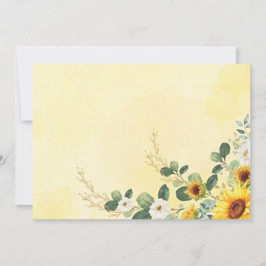 Chic Sunflower Elephant Summer Garden Baby shower Kaart (Achterkant)