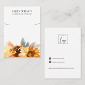 CHIC SUNFLOWER HERFST KETTING BRACELET DISPLAATS K VISITEKAARTJE (Voorkant / Achterkant)