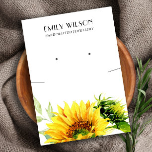CHIC SUNFLOWER HERFST KETTING EARRING DISPLAY KAAR VISITEKAARTJE