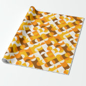 Chic Sunny Yellow Oranje Brown Circles Art Pattern Cadeaupapier (Uitgerold)