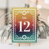 Chic Sunset Papel Picado Mariage Numéros de table