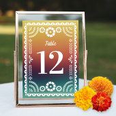 Chic Sunset Papel Picado Mariage Numéros de table