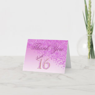 Chic Sweet 16 Rose Paillettes Merci