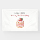 Chic Sweet Berry First Birthday Spandoek (Horizontaal)