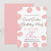 Chic & Sweet: Macaron Birthday Party Kaart (Voorkant / Achterkant)