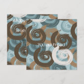 Chic Swirls-Baby shower Kaart (Voorkant / Achterkant)