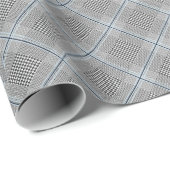 Chic Tartan Blue Grey Black Pattern Cadeaupapier (Rol Hoek)