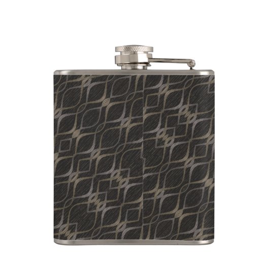 Chic Taupe Abstract Pattern Monogrammed Heupfles (Achterkant)