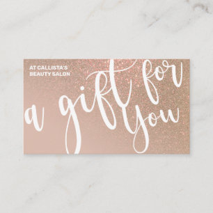Chic Taupe Gouden Glitter Gradient Cadeaubon Visitekaartje