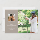 Chic Taupe Signature Faire-part de graduation (Devant)