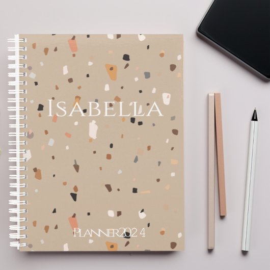 Chic taupe terrazzo rustique