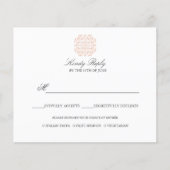 Chic Tegels elegant PINK WEDDING REPLY, menuoptie (Voorkant)