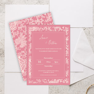 Chic tendance Faire-part de mariage à cadre rose