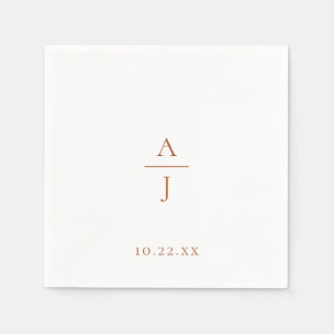 Chic Terra Cotta Monogram Wedding Napkins Servet