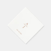 Chic Terra Cotta Monogram Wedding Napkins Servet (Hoek)