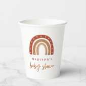 Chic Terracotta Boho Rainbow Baby shower Papieren Bekers (Voorkant)