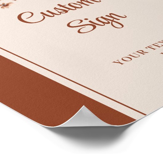 Chic Terracotta Pampas Sage Boho Boog Trouwbord Poster (Hoek)