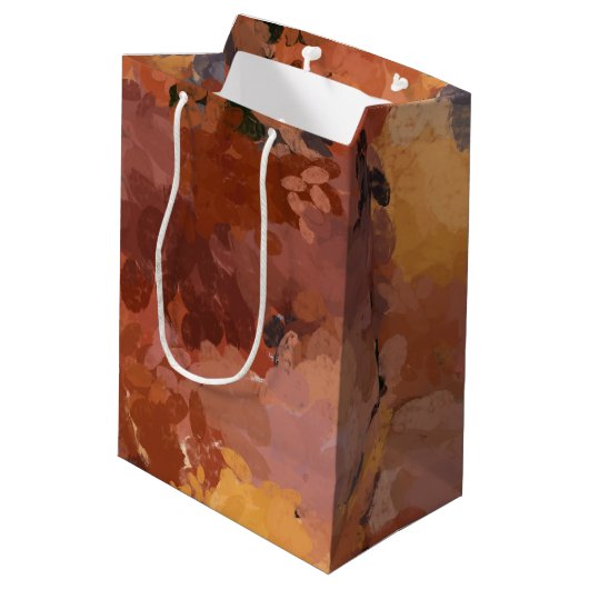 Chic Terracotta Rust Trendy Bruin Abstract Medium Cadeauzakje (Achterkant Gekanteld)