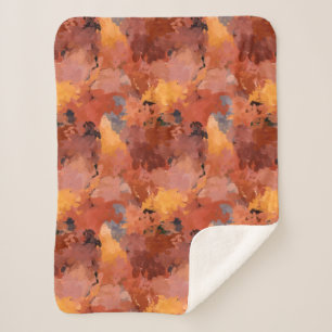 Chic Terracotta Rust Trendy Bruin Abstract Sherpa Deken