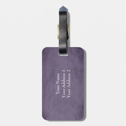 Chic Textured Paars Bagagelabel (Achterkant verticaal)