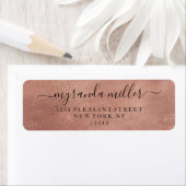 Chic Textured Roos Gold Return Address Label (Insitu)