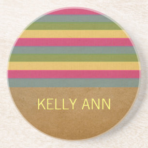 Chic Textured Stripes Onderzetter