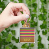 Chic Textured Stripes Sleutelhanger (Hand)